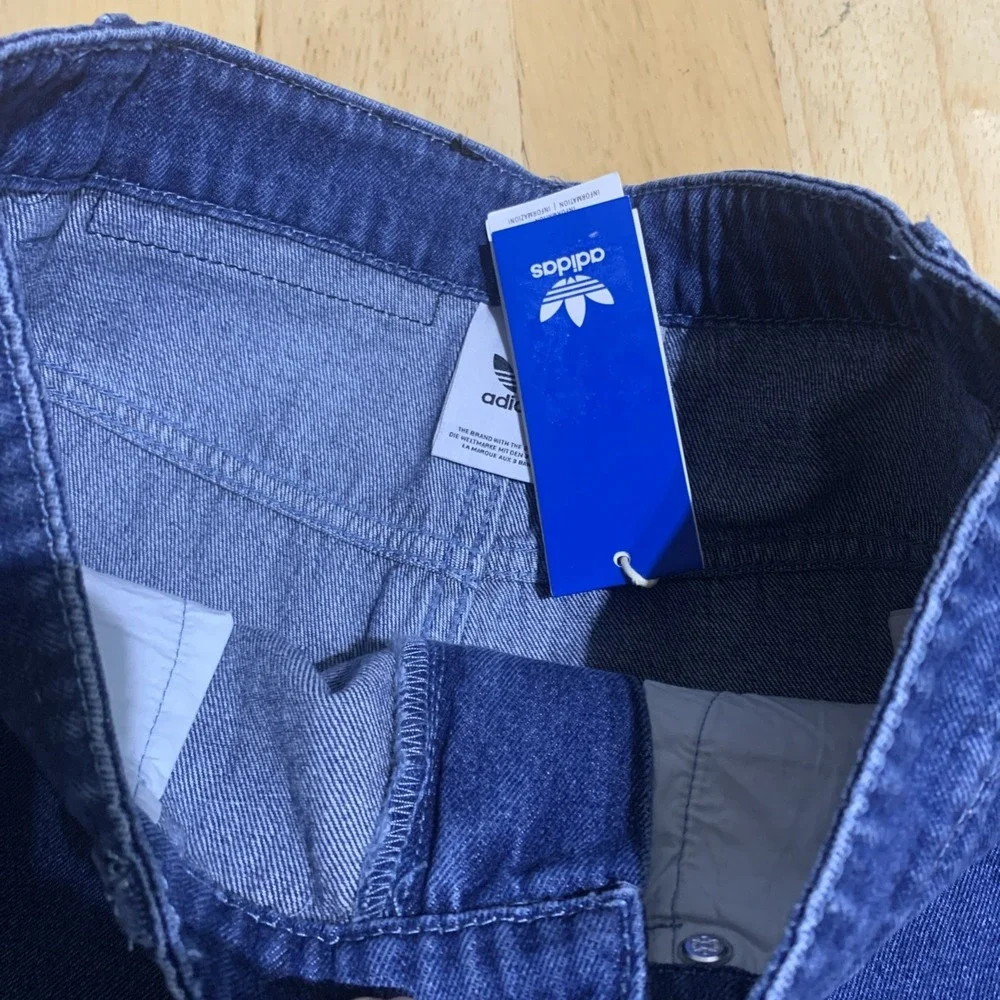Adidas Originals Adicolor Firebird Denim Shorts Medium Blue JC6235 Mens Size 30